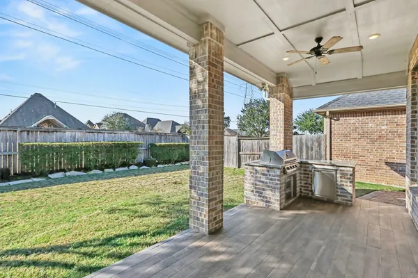 a view of back yard from deck