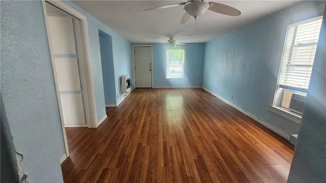 a view of entryway with wooden floor