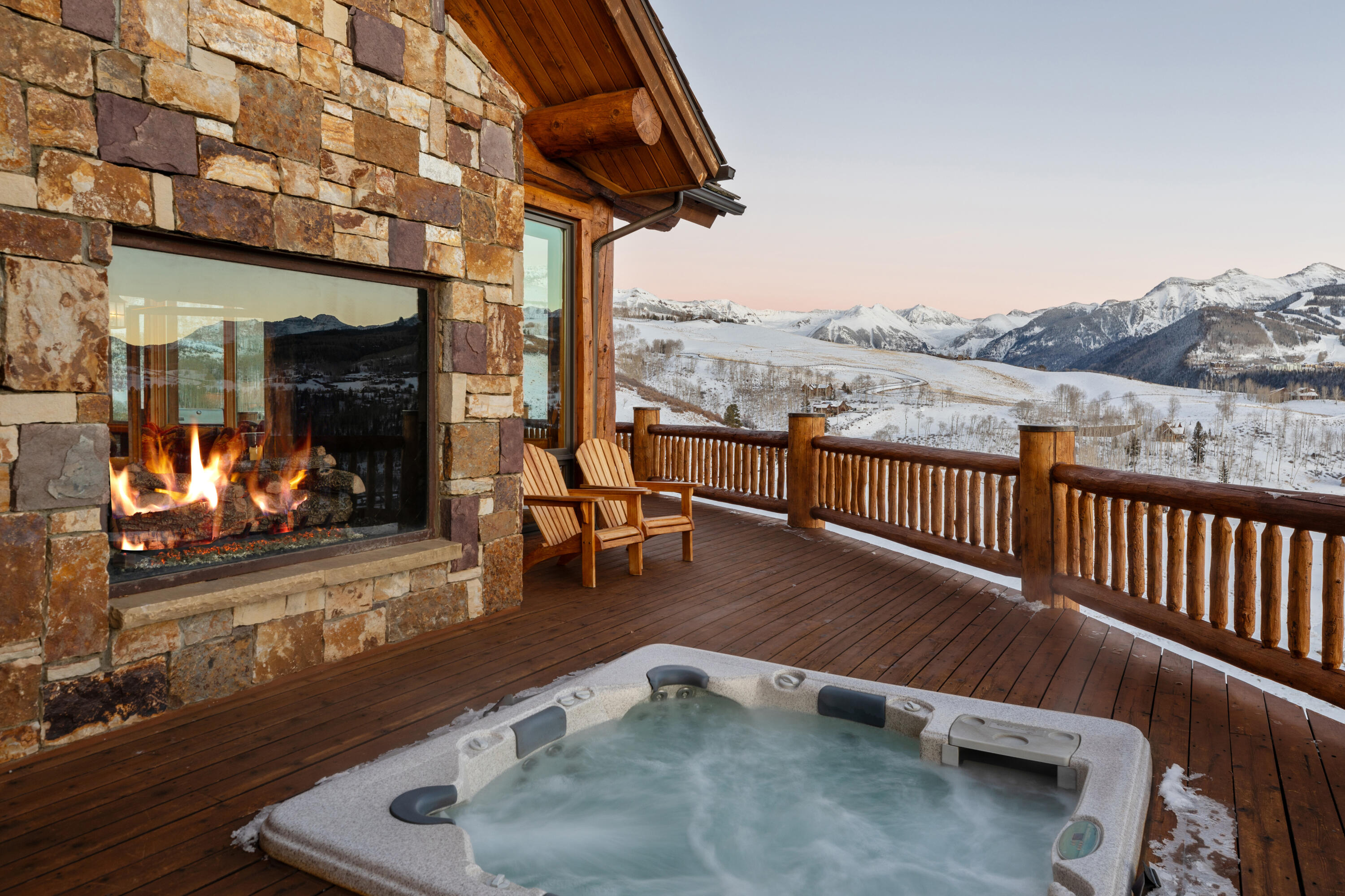 213 Josefa Lane Telluride, CO 81435 - Photo 30 of 35 Hot Tub Twilight