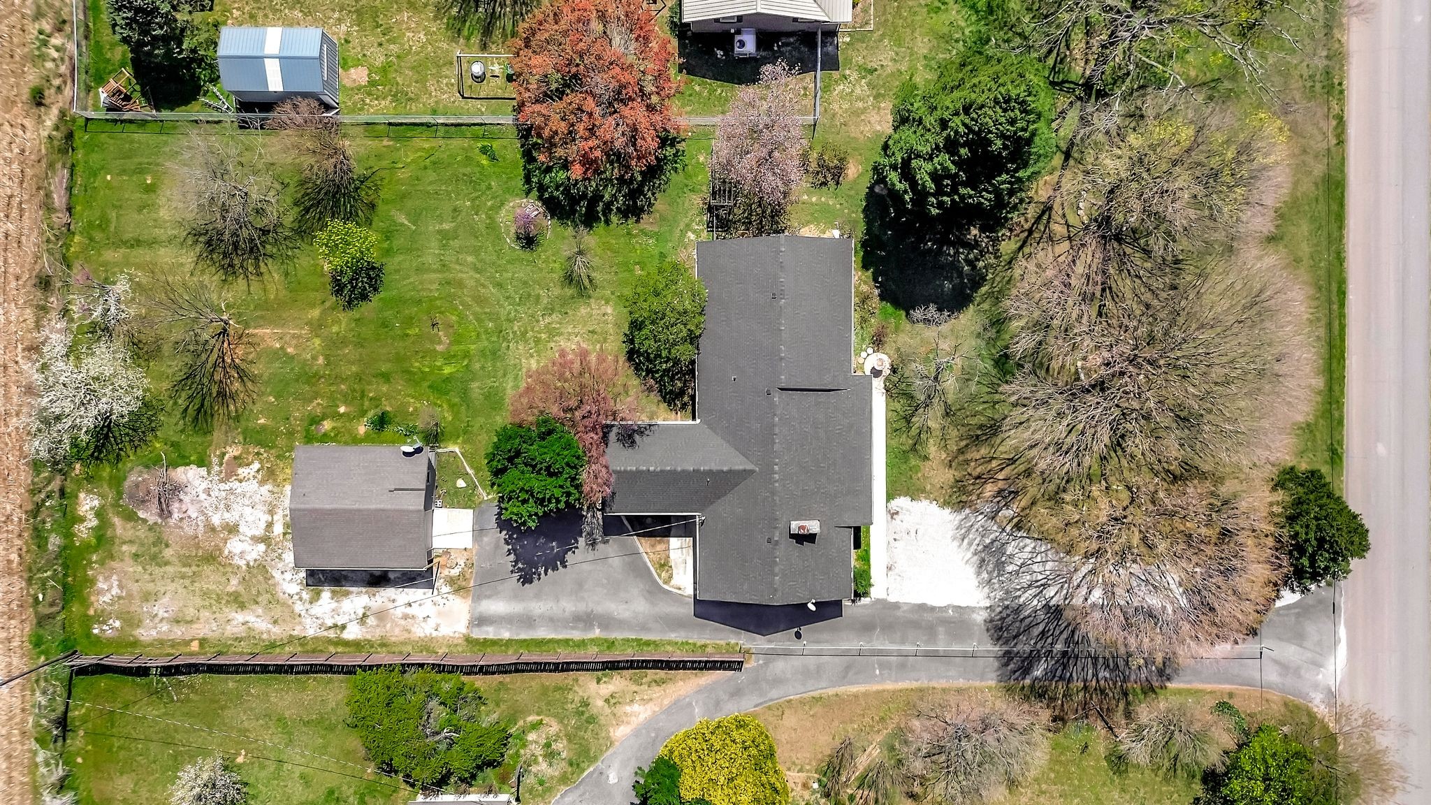 1481 Maxwell Road Belvidere, TN 37306 - Photo 42 of 45 an aerial view of a house with swimming pool outdoor seating and yard