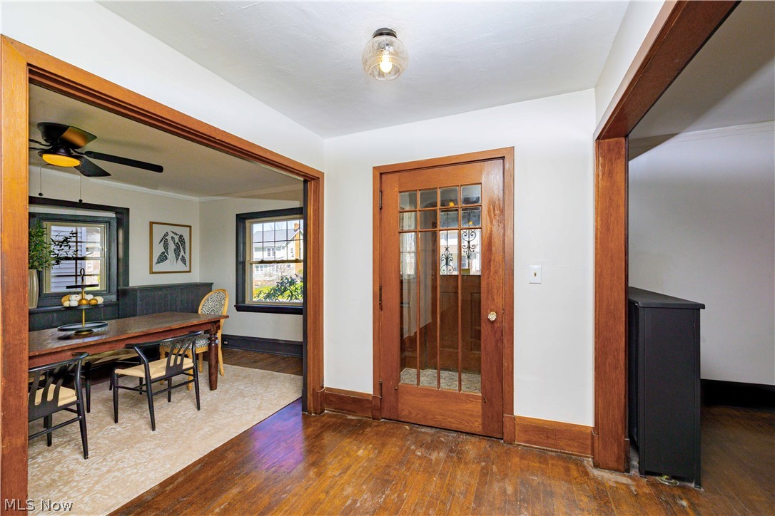 3254 Redwood Road Cleveland Heights, OH 44118 - Photo 2 of 49 Foyer entrance featuring ceiling fan and dark hardwood / wood-style floors