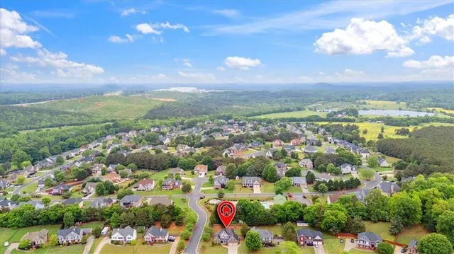 an aerial view of a city