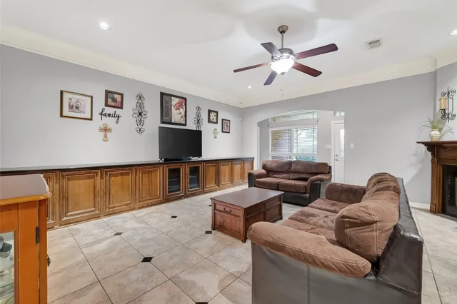 a living room with furniture