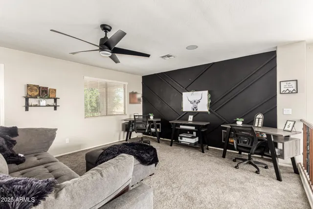 a living room with furniture