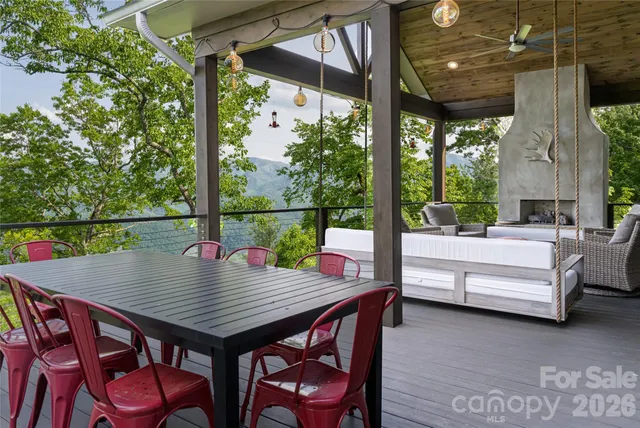 a view of a swimming pool and lounge chair