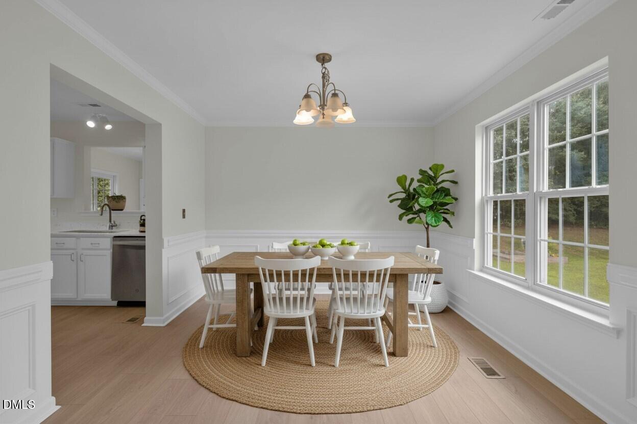 Dining room staged