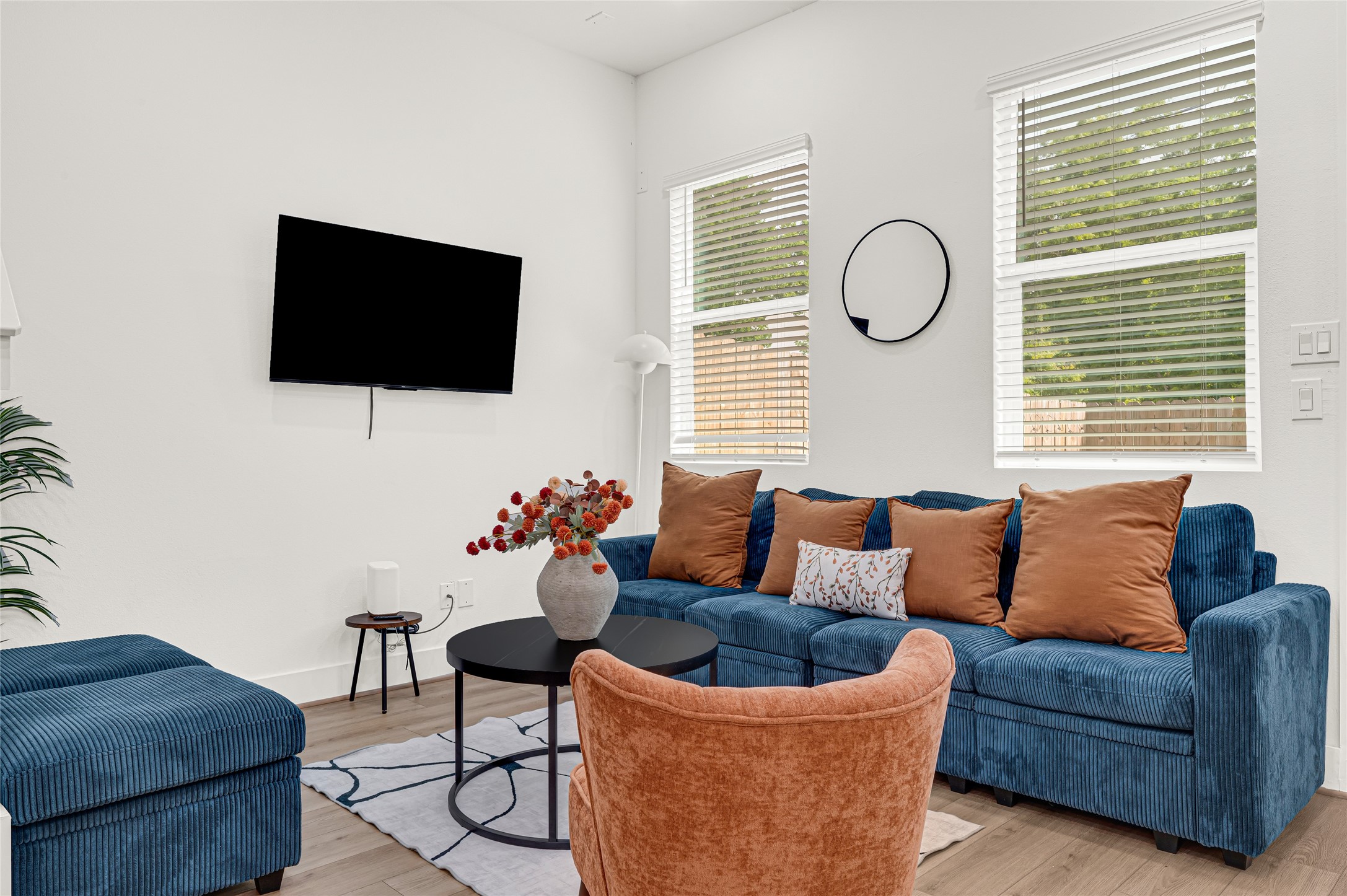 4201 Stassen Street Houston, TX 77051 - Photo 14 of 39 a living room with furniture a flat screen tv and a window