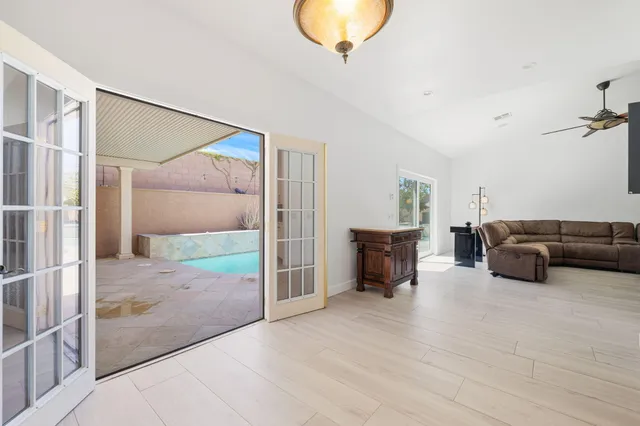a living room with furniture