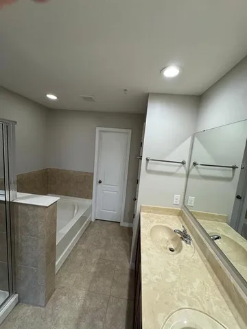 a view of a park with slide