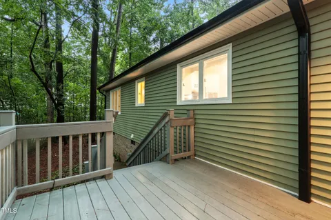a view of a wooden deck