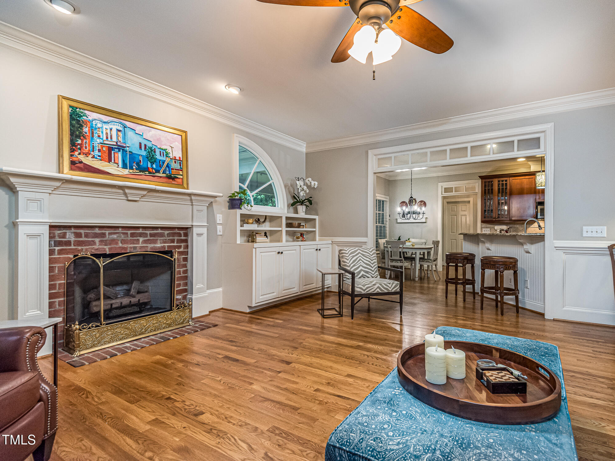 5401 Fire Pink Way Raleigh, NC 27613 - Photo 15 of 50 Hardwoods throughout 1st floor gas logs