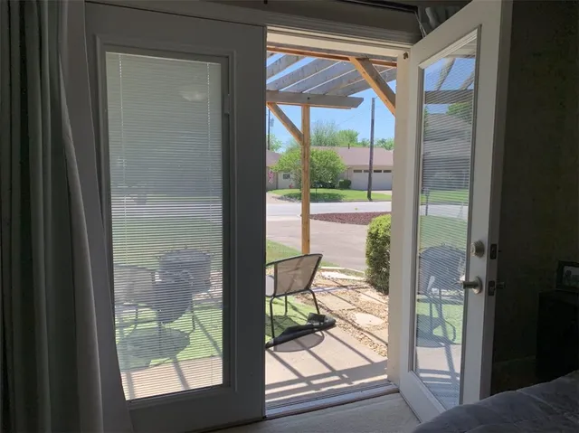 a view of backyard from window