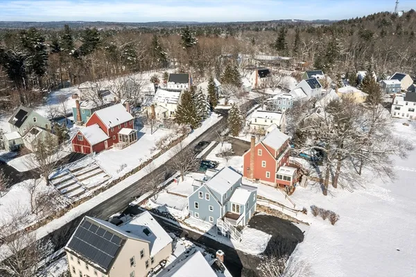 an aerial view of multiple house