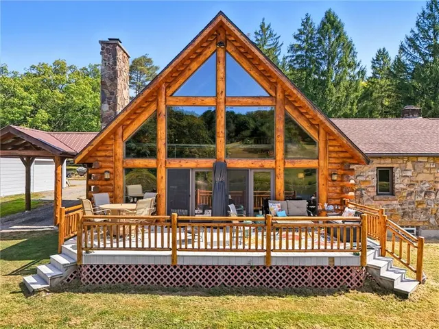 a view of a house with a deck