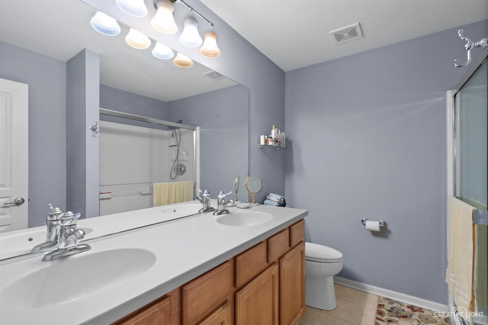 1005 Crane Point Elgin, IL 60124 - Photo 11 of 18 a bathroom with a sink a toilet and a large mirror