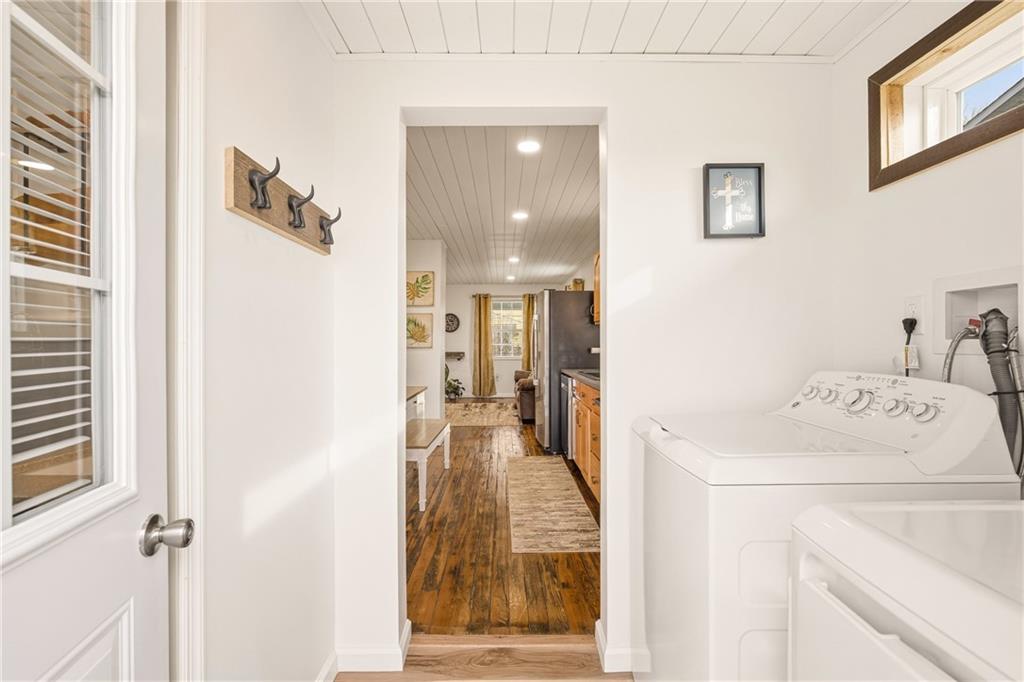 38 3rd Street Cairnbrook, PA 15924 - Photo 17 of 29 a view of a hallway with washer and dryer