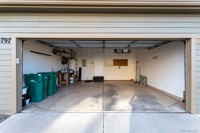 a view of a garage door