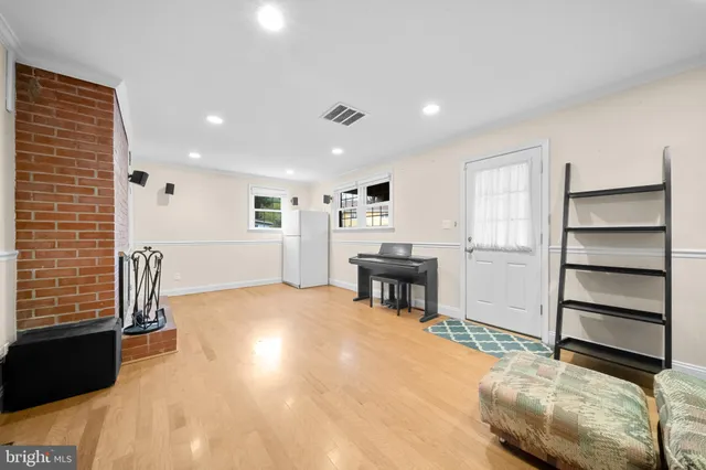 a view of a terrace with furniture and a table