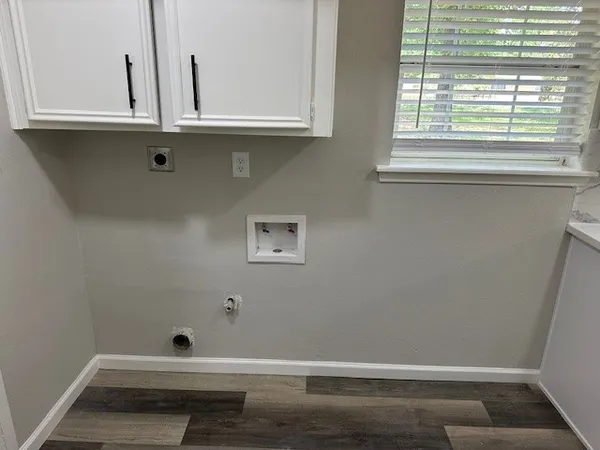 a view of small space with racks on the wall
