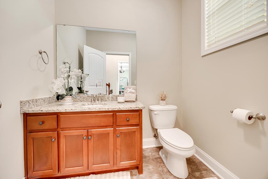 182 Oak Ridge Drive Waverly Hall, GA 31831 - Photo 13 of 67 a bathroom with a granite countertop toilet sink and mirror