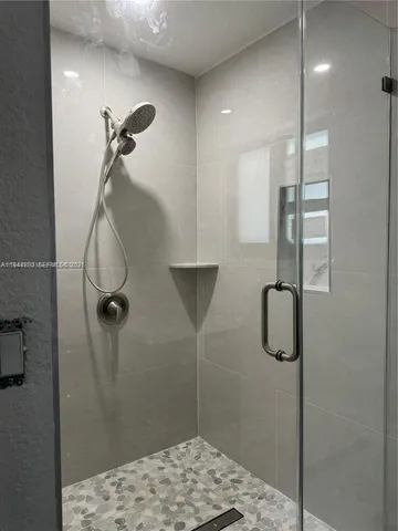 a bathroom with a shower