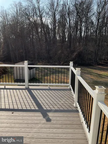 a view of a wooden deck