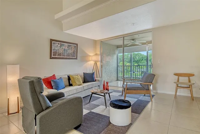 a view of a lake with a yard