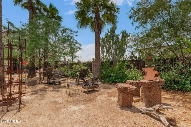 a view of a outdoor space with a patio