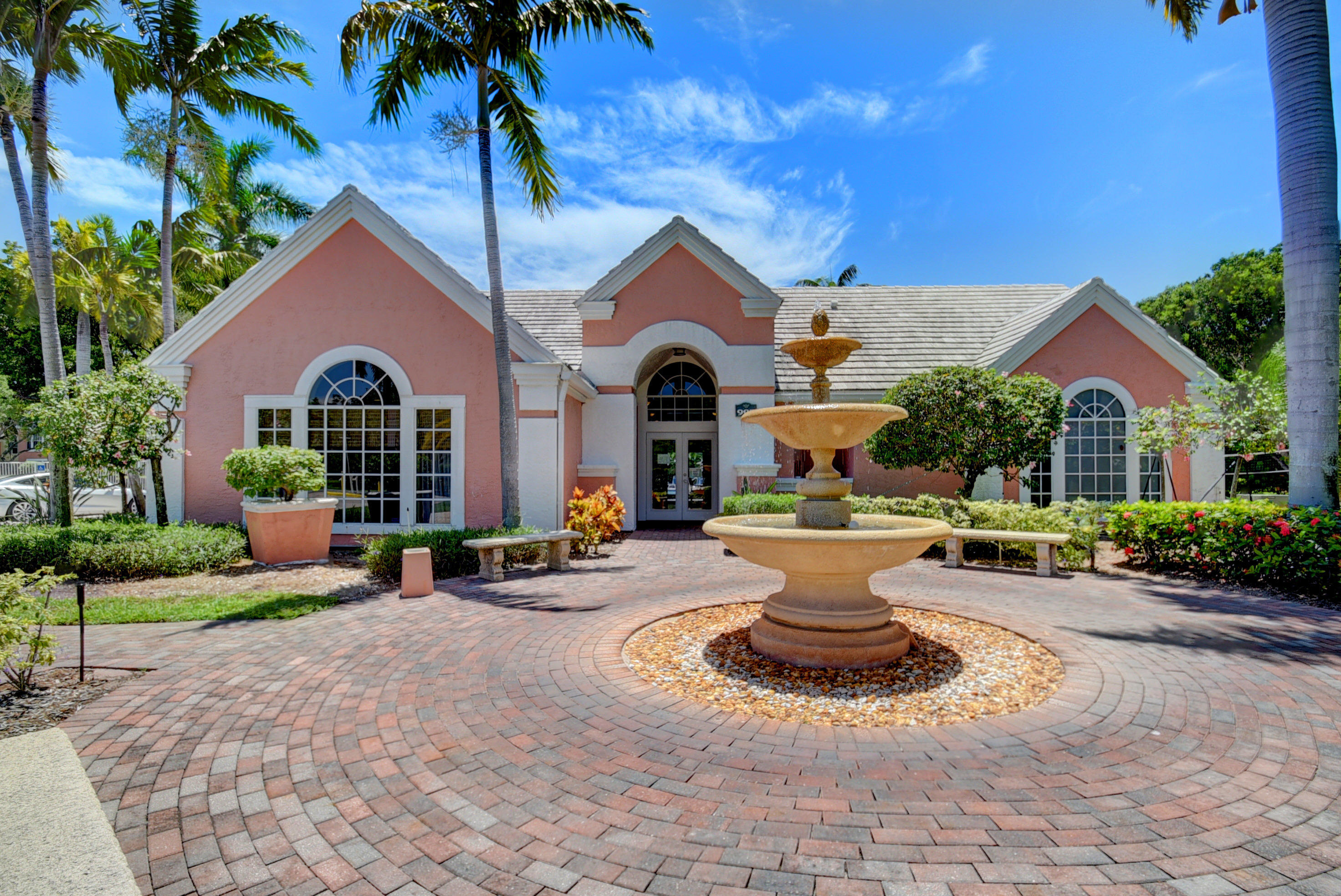 1275 Crystal Way, Unit B Delray Beach, FL 33444 - Photo 33 of 37 a view of a house with sitting area and garden