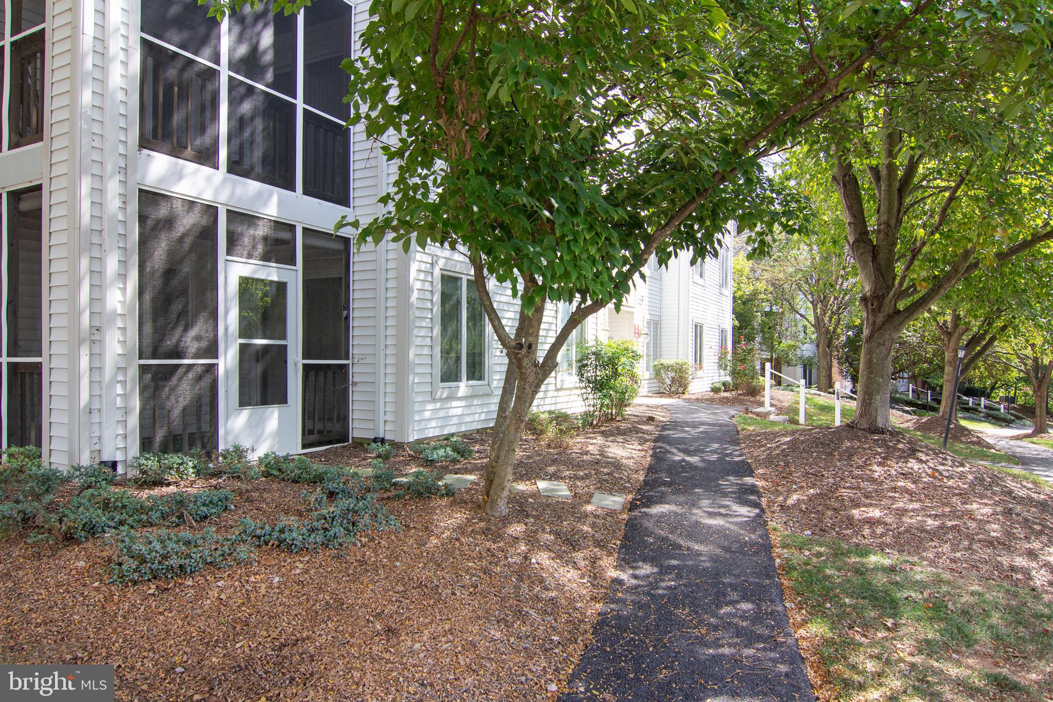 View of the walkway in front of the building
