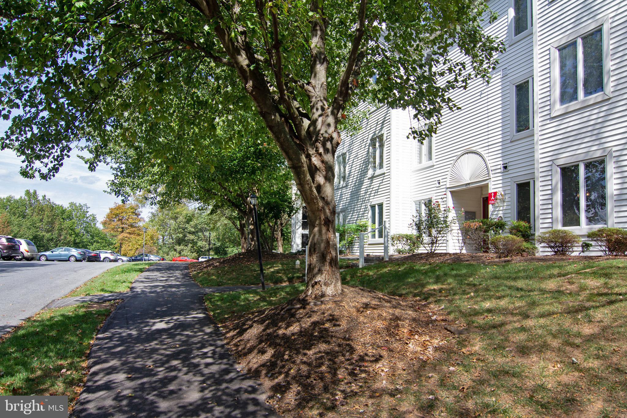 View of the walkway in front of the building