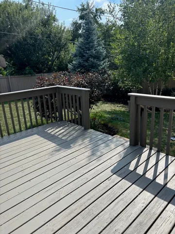 a view of a wooden deck