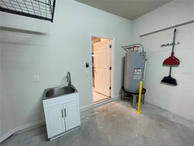 a storage room with an empty space