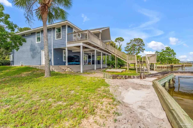 a view of a lake from a balcony