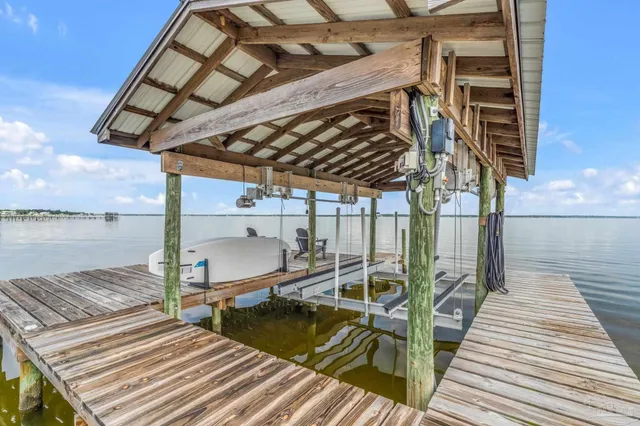 a view of a lake with a big yard