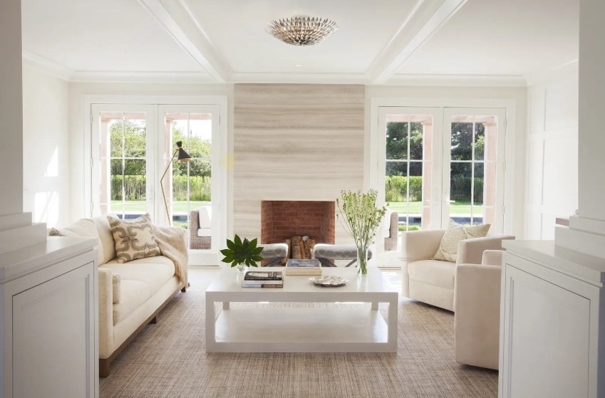 21 Woodbine Street Nantucket, MA 02554 - Photo 3 of 19 a living room with furniture and a fireplace