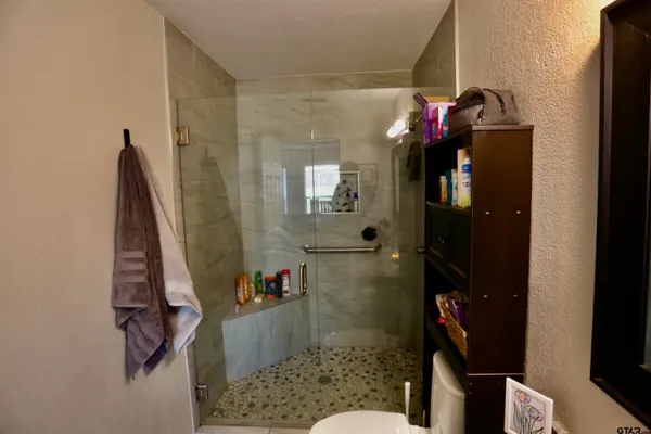 a bathroom with a shower