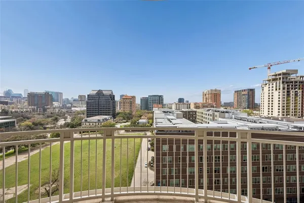 a view of a city with tall buildings