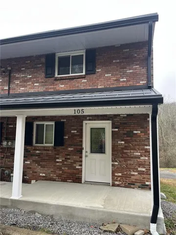a view of a building with a door