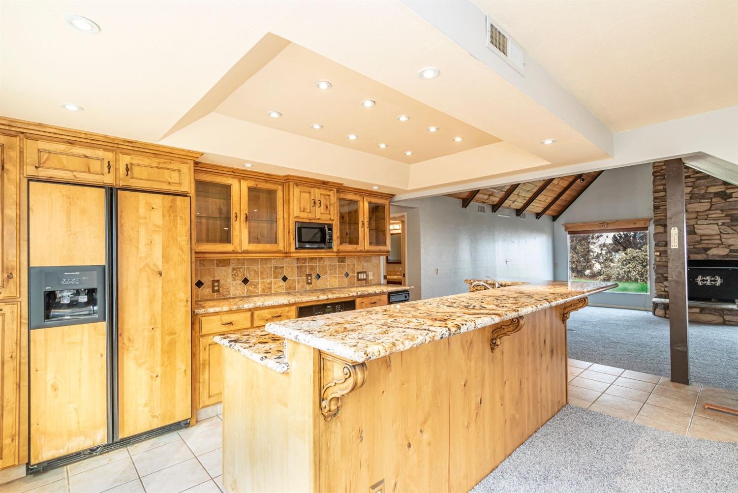 Kitchen opens out to family room.