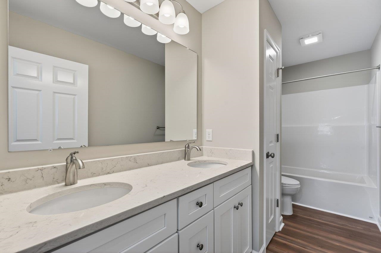 254 Locustdale Loop Shenandoah, VA 22849 - Photo 33 of 58 a bathroom with a sink a toilet and a large mirror