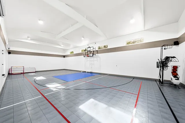 a view of room with gym equipment