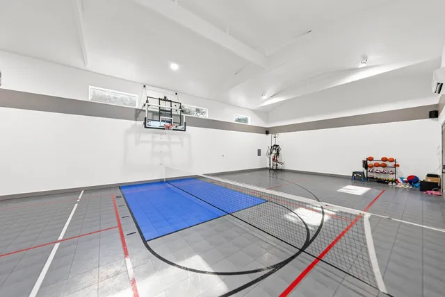 a kitchen with a stove and a microwave