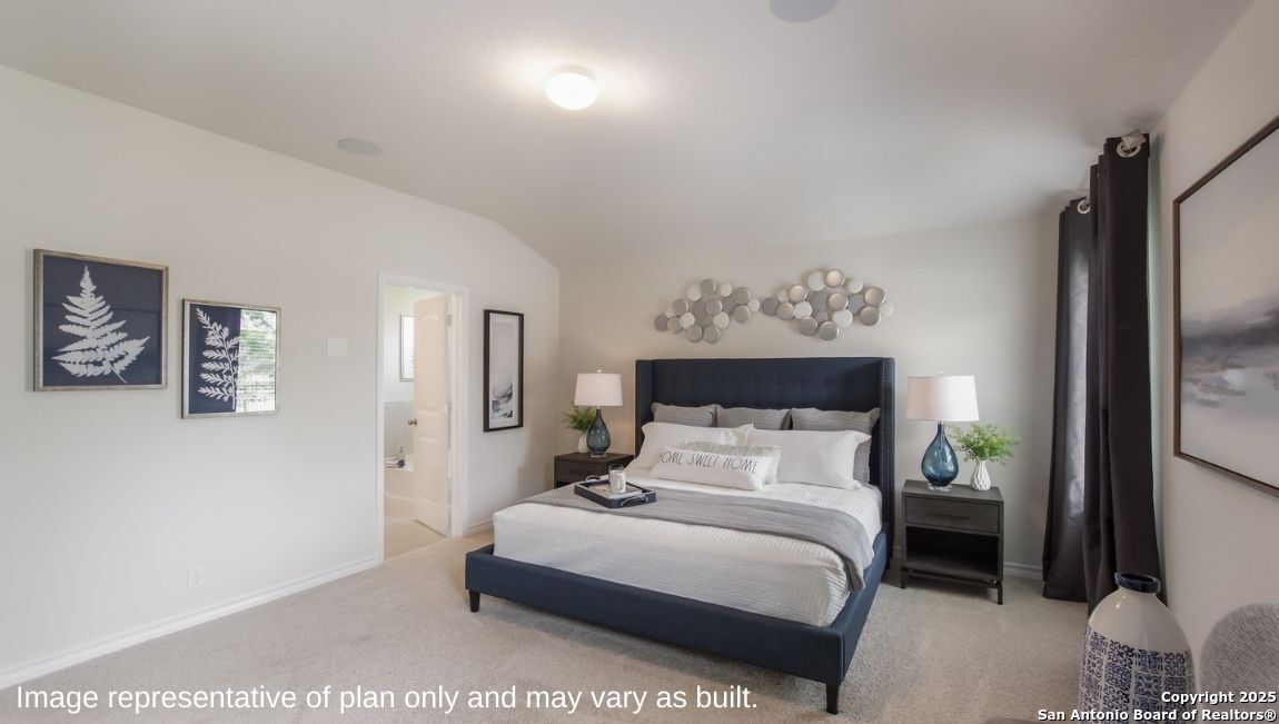 624 Fluted Shoals Cibolo, TX 78108 - Photo 11 of 38 a bedroom with a bed table and a painting