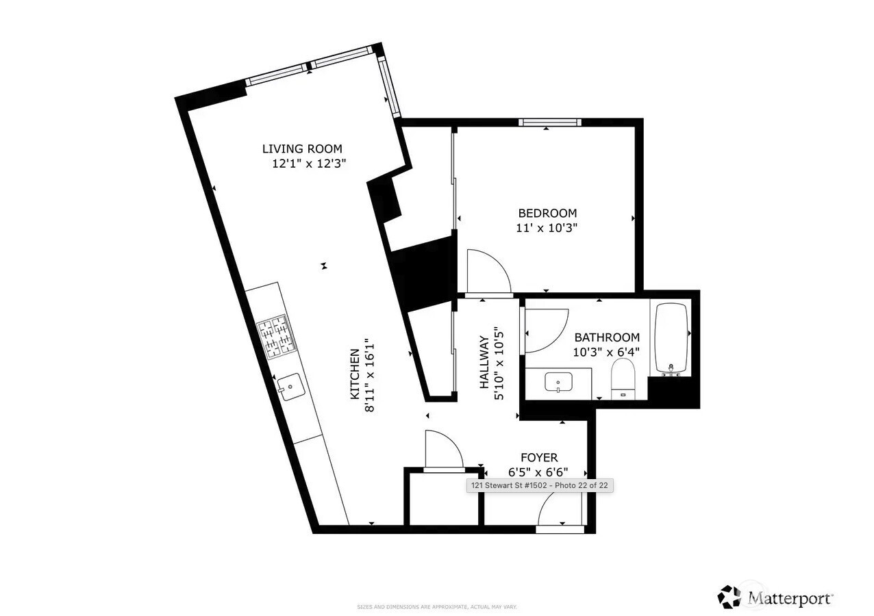 121 Stewart Street, Unit 1602 Seattle, WA 98101 - Photo 26 of 27 a picture of floor plan