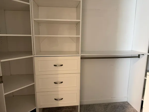 a close view of closet