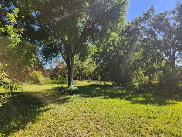 a view of a lush green space with sea