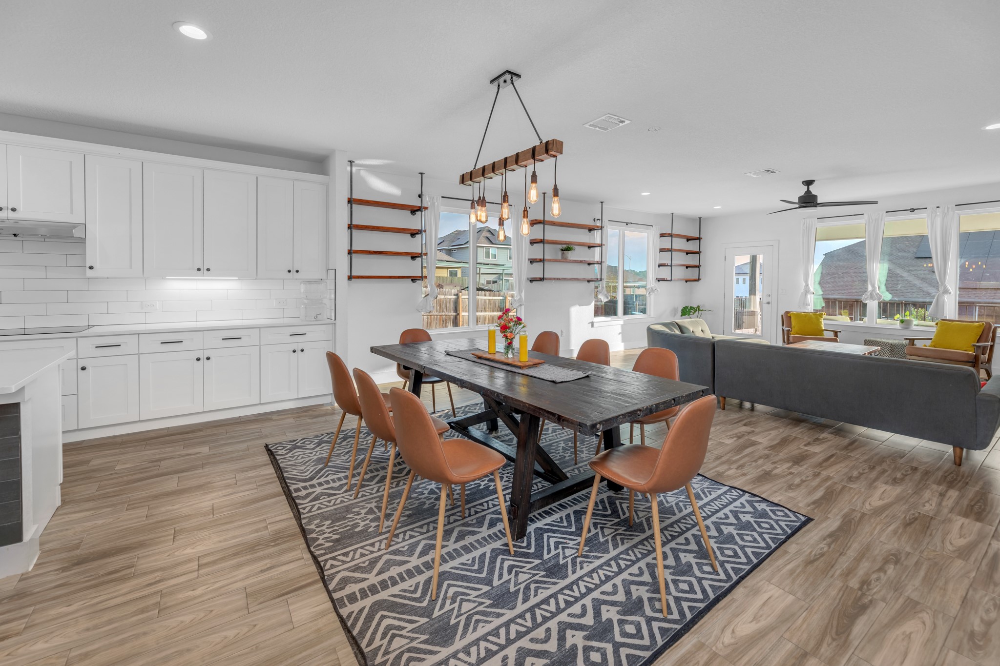16512 Fetching Avenue Manor, TX 78653 - Photo 15 of 39 Dining space featuring recessed lighting, ceiling fan, and light wood finished floors