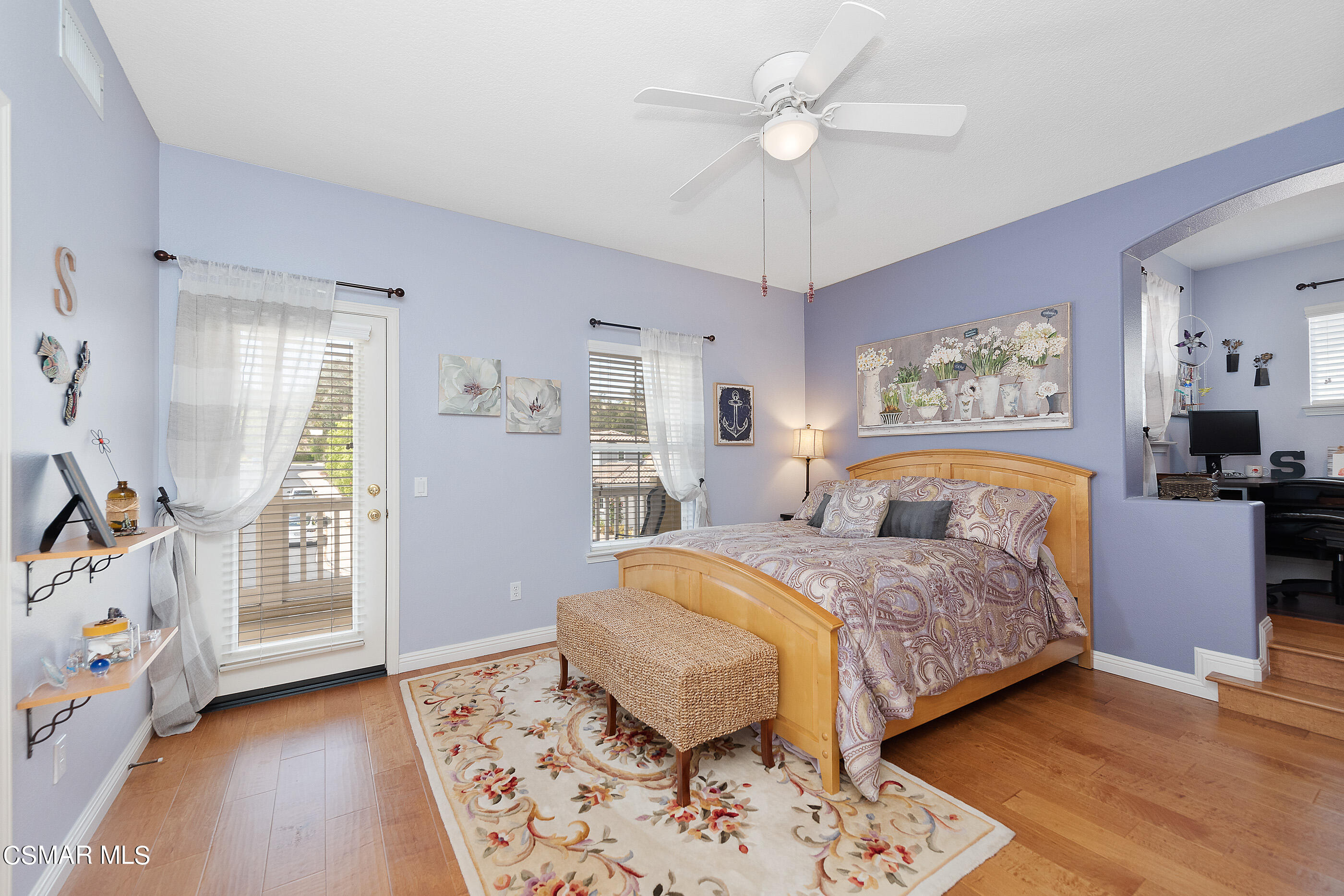 128 Laurel Ridge Drive Simi Valley, CA 93065 - Photo 33 of 66 a bedroom with a bed and a chandelier