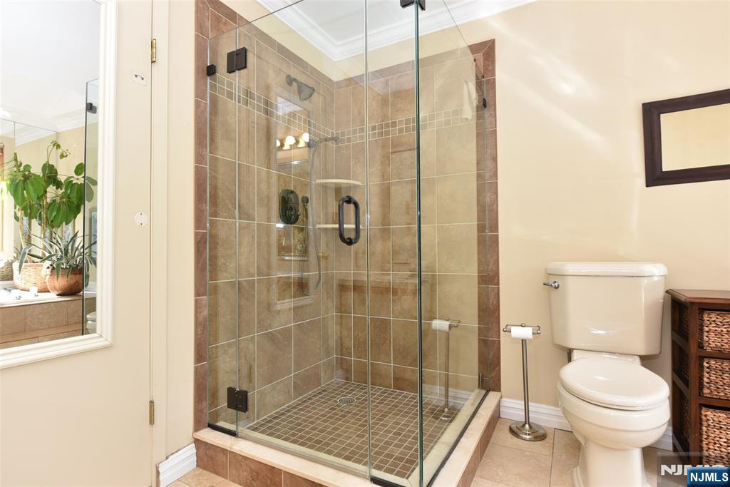41 Litchult Lane Mahwah, NJ 07430 - Photo 26 of 50 a bathroom with a shower and a toilet